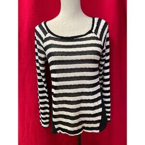 STRIPES INC International Concepts Cotton Ivory Lightweight Sweater Women Sz XS